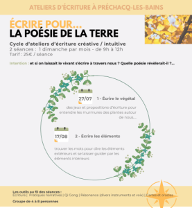 Atelier d'écriture Poésie de la Terre